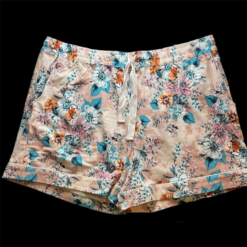 Floral Print Women's Sleep Shorts - Pink